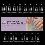 Uñas postizas cortas bailarina 500 Uds pegamento en 12 tamaños uñas artificiales Gel suave corto cobertura completa puntas de uñas para uñas de Gel cortas S