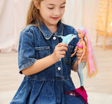 Simba Steffi Love Muñeca Sirena Mermaizing con función de luz arcoíris, pelo extralargo, figura de delfín y pinzas para el pelo, 39 cm de altura, función Try-Me, a partir de 3 años