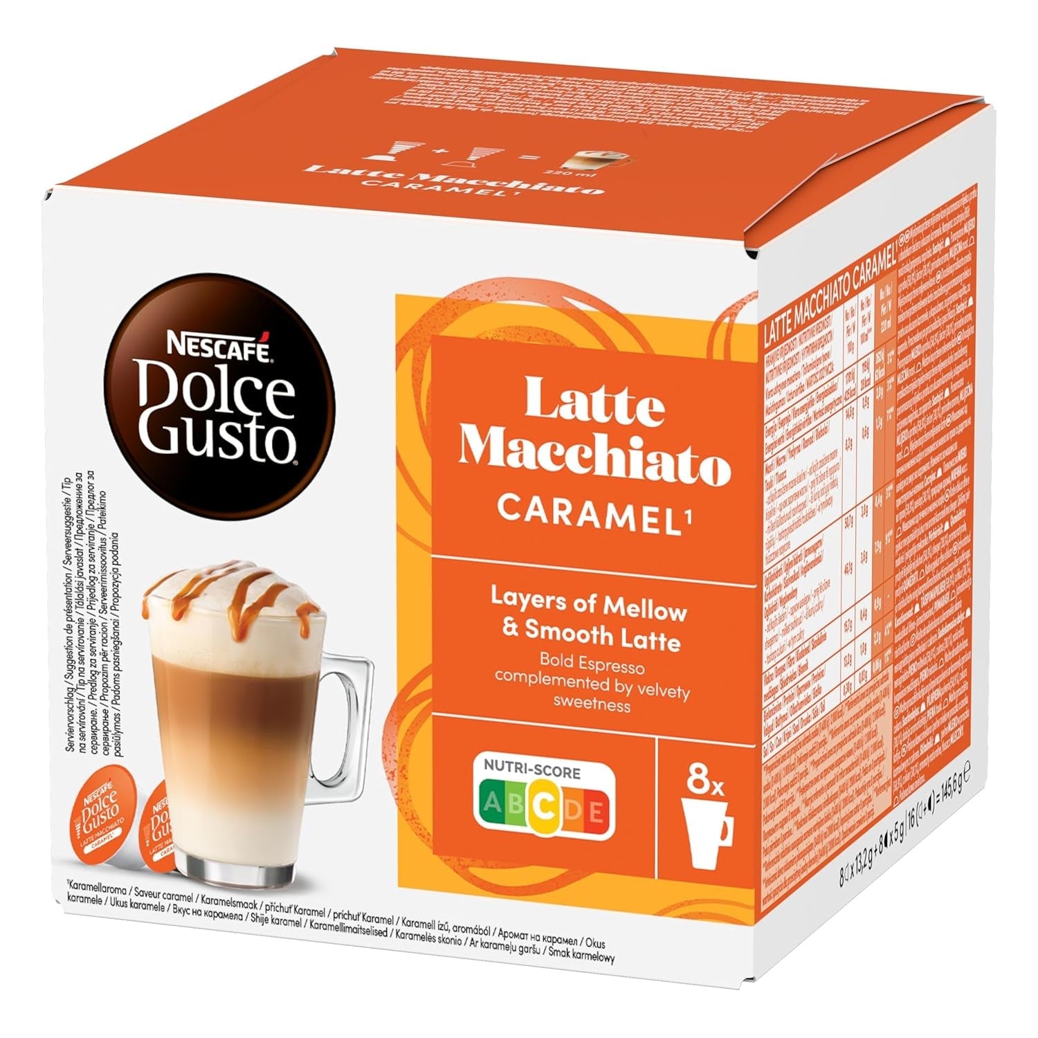 NESCAFÉ DOLCE GUSTO Latte Macchiato Caramel Kaffeekapseln Paquete de 3 (3 x 16 Kapseln)