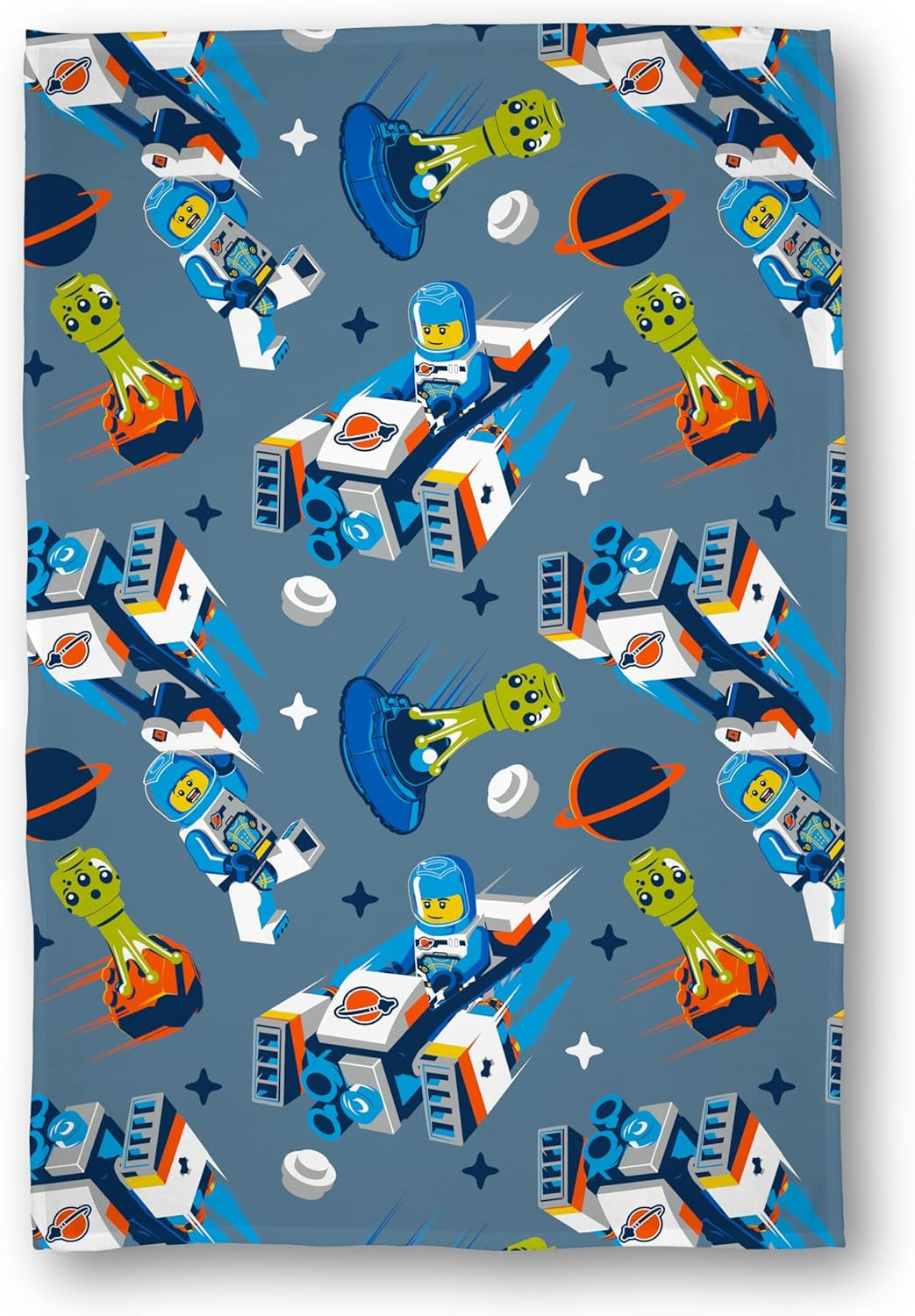 Character World Oficial Lego® City Manta Polar, Súper Suave, Cálida Manta Azul, Diseño Cityspace, Perfecta para Dormitorios, Acampar y Dormir, Camas y Mantas de 100 X 150 Cm Besuche den Character World-Store Multicolor 100 X 150 Cm