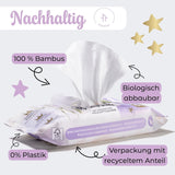 Millis Bamboo Baby Toallitas húmedas sensibles para la delicada piel del bebé - 5 x 60 piezas - Limpieza natural, suave y sostenible - Toallitas húmedas biodegradables, sin plástico y sin alcohol