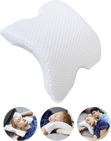 MINGZE Almohada de Espuma viscoelástica Multifuncional Almohada para el Cuello Espuma, Almohada para el Cuello en Forma de U con Lazo, Almohada para Dormir de Rebote Lento Almohada de presión de Rebote, Almohada Seda de Hielo
