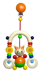 Juguete de madera 13510 - Mini trapecio de madera, serie Mika el gato, para niños, hecho a mano, aprox. 21 x 11 x 5,5 cm, con clip para colgar Juguetes Bebé Naty Shop Título predeterminado
