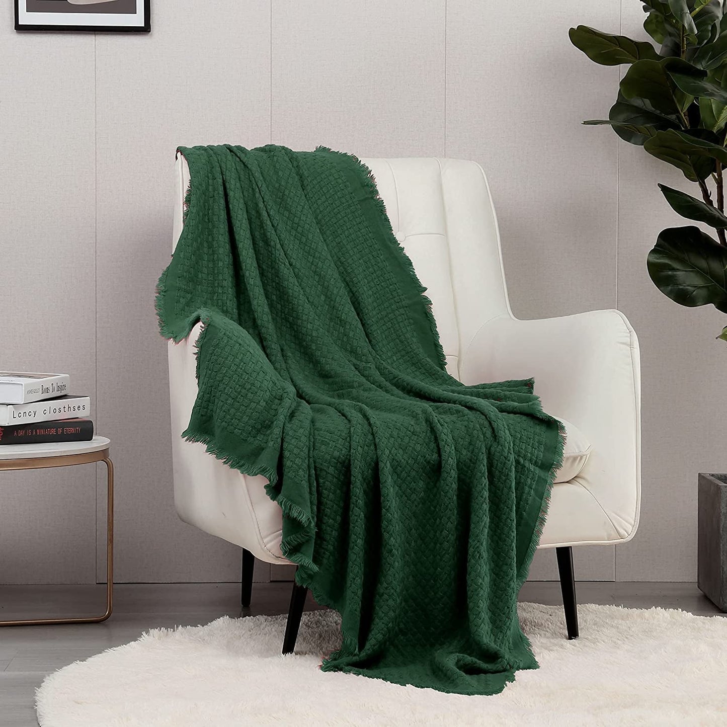 CREVENT Manta de Punto Óxido para Sofá Sofá Silla Cama Decoración del Hogar Suave Cálida Acogedora Ligera Primavera Verano Otoño (127,8 X 152,4 cm Caramelo / Marrón / Naranja Quemado) CREVENT Camas y Mantas Gofre Navidad Verde