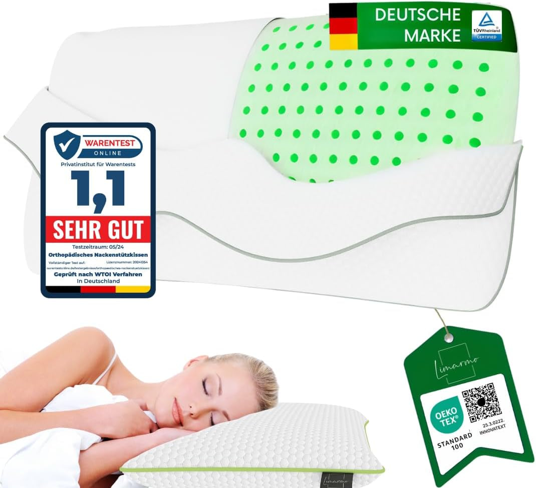 Almohada Ortopédica Cervical 80X40, 800X400 Mm, Almohada Viscoelástica, Almohada Viscoelástica, Almohada, Almohada Viscoelástica Para El Cuello, Viscoespuma, Dormir, Blanco (710 X 420 X 120 Mm) Naty Shop Almohadas Ortopédicas Cervicales 710X420X120 Mm