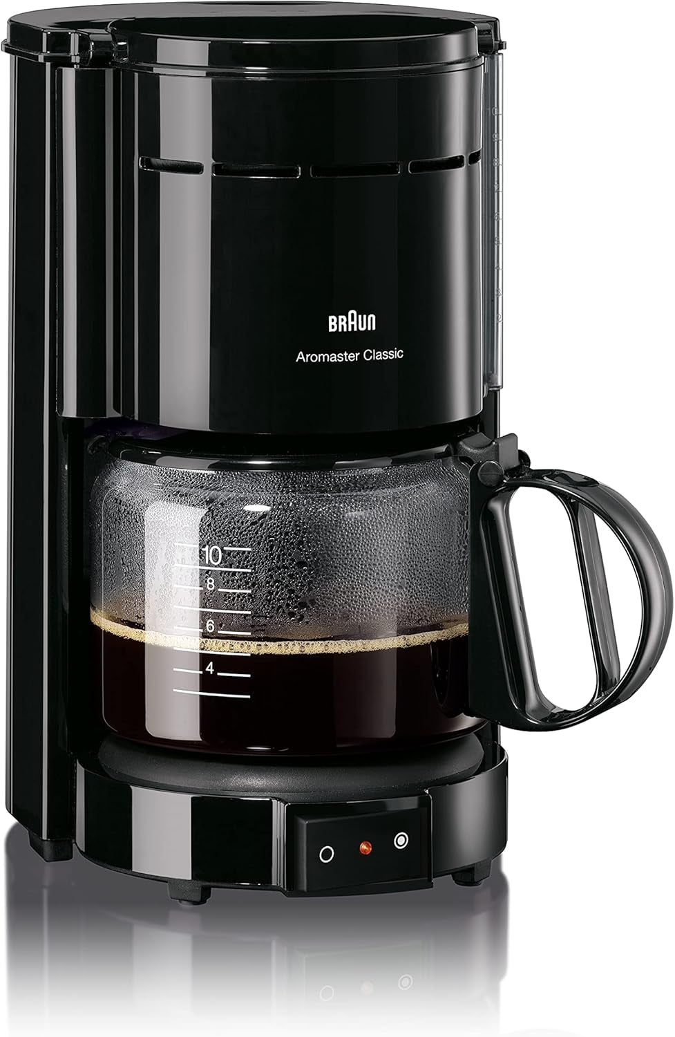 Cafetera espresso Braun KF 47 BK - Cafetera espresso con filtro y jarra de cristal para café filtrado clásico, café aromático gracias al sistema OptiBrew, sistema antigoteo, apagado automático, negra