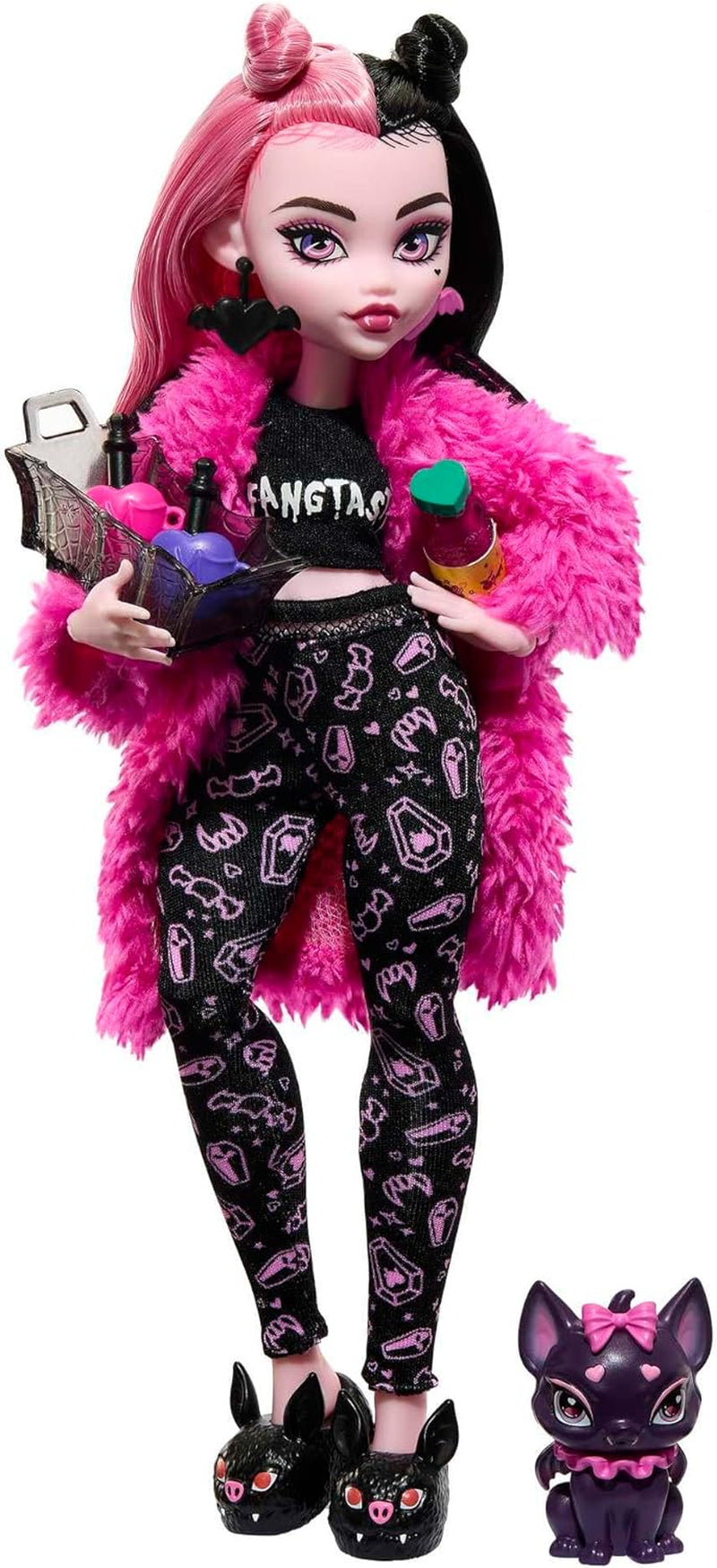 MONSTER HIGH Accesorios para fiestas de muñecas y pijamas Draculaura Bat Count Fabulous Doll Pet Creepover Party HPY66 Dolls Naty Shop Single