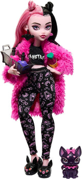 MONSTER HIGH Accesorios para fiestas de muñecas y pijamas Draculaura Bat Count Fabulous Doll Pet Creepover Party HPY66 Dolls Naty Shop Single