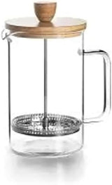 Cafetera Francesa, Prensa De Café, Cafetera De Émbolo, Cafetera De Filtro Francés, 3 Tazas, 0,35 L, Acero Y Madera