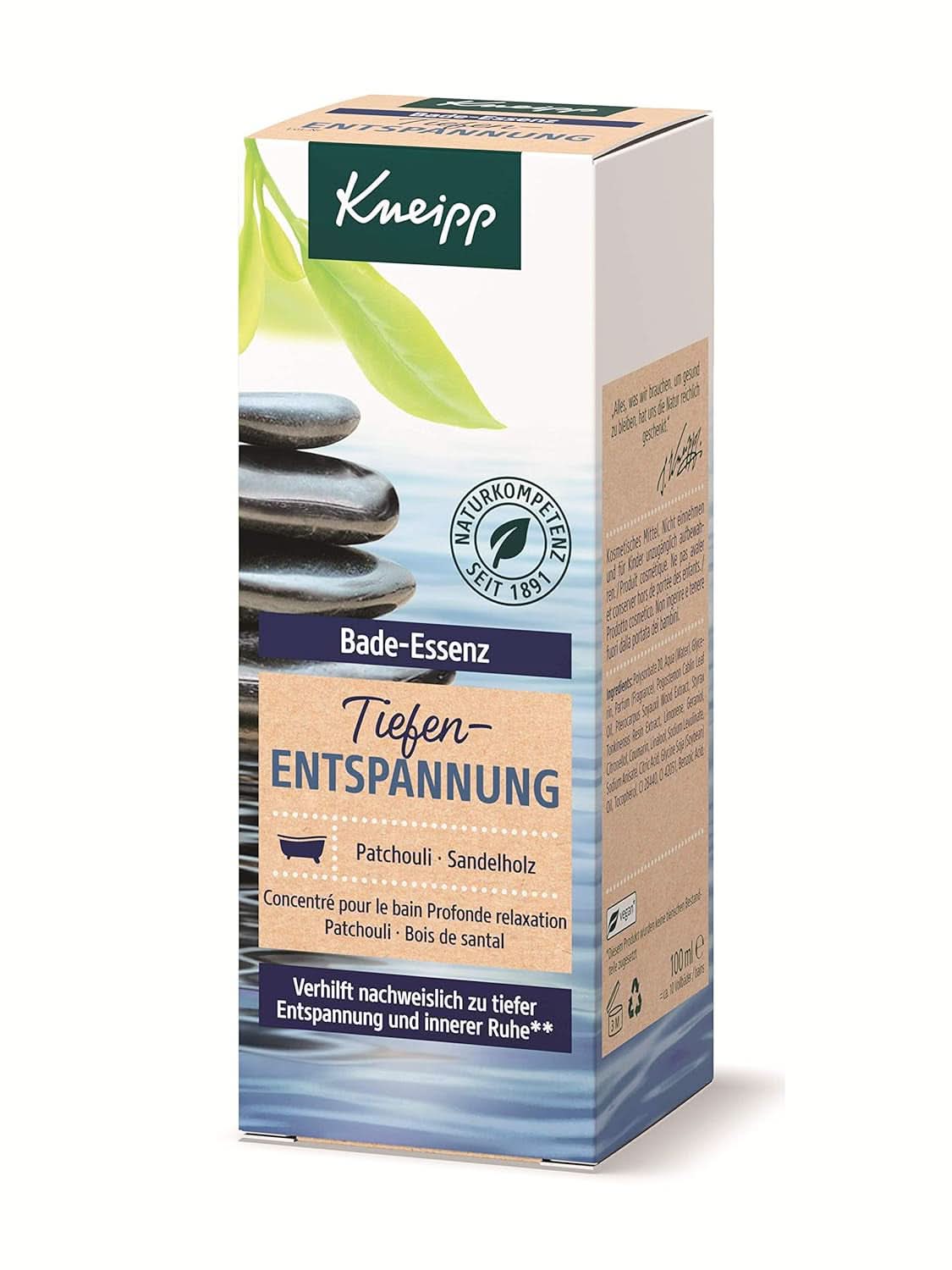 Kneipp, aceite de baño con aceite esencial natural de pachulí y extracto de sándalo para una relajación profunda y calmante, 100ml Naty Shop
