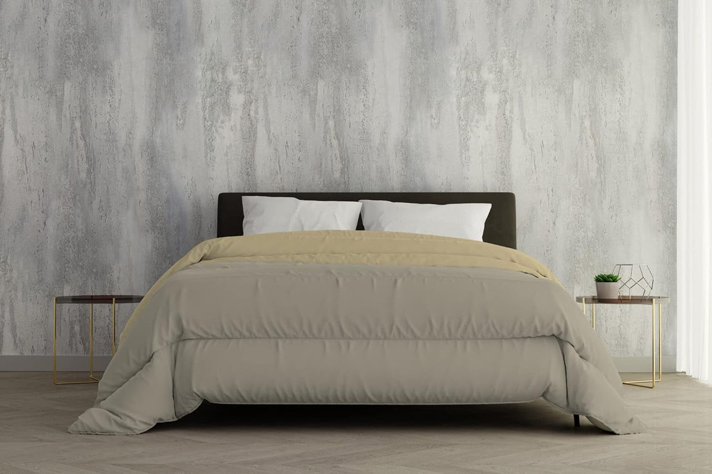 Ropa De Cama Italiana, Edredón De Invierno, Taupe/Crema, 250X200Cm Edredones y edredones Naty Shop Taupe/Crema 250X200Cm