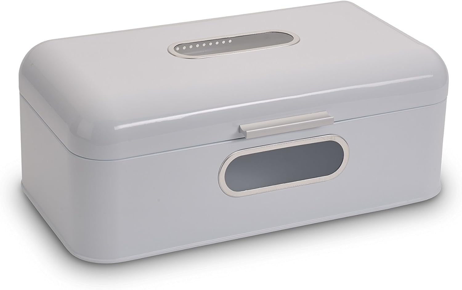 ECHTWERK Panera de metal retro con ventana y tapa, juego de 3 elegantes cajas de almacenamiento, capacidad de 1,4 l, cajas de almacenamiento de alimentos rojas Naty Shop blanco grande individual