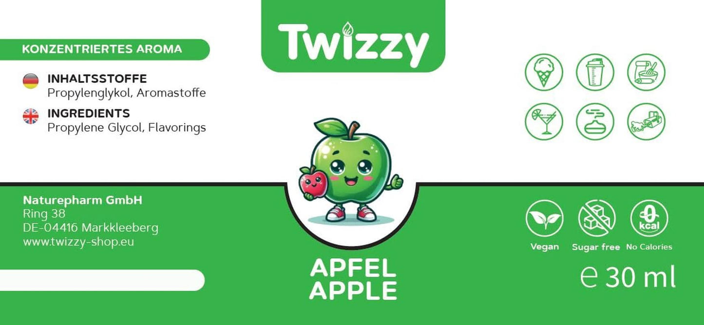 Twizzy, Aroma concentrado de manzana, 30 ml Aromas Naty Shop