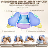 Almohada ergonómica para dormir de lado - Almohada para el cuello Almohada de apoyo para el dolor de cuello y hombros Almohada ortopédica de espuma viscoelástica para el cuello para dormir boca abajo y de lado con soporte para el cuello Almohadas ortopédicas cervicales Naty Shop