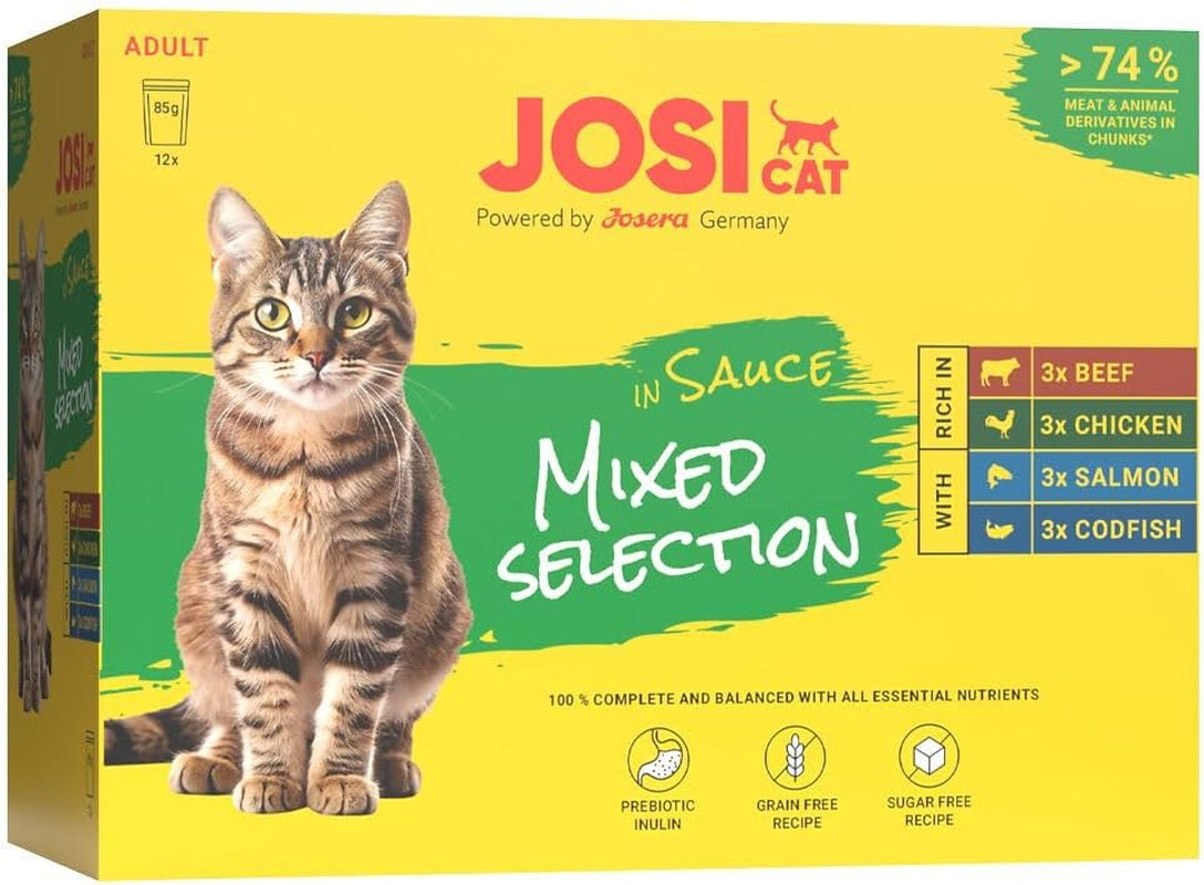 Multipack Selección Mixta en Salsa (12 x 85 g) | Adulto | Comida húmeda premium en salsa para gatos grandes Multipack mito 4 Sorten | Ohne Konservierungsmittel | paquete de 12