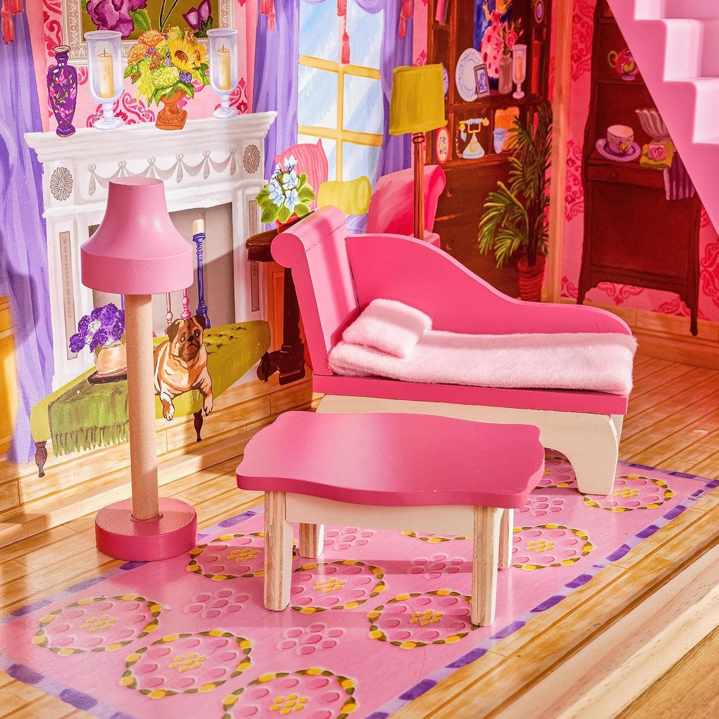 KidKraft Casa de muñecas de madera Kayla con muebles y accesorios, juego de 3 niveles para muñeca de 30 cm, juguete para edades de 3 años en adelante, 65092 - Exclusivamente en Amazon