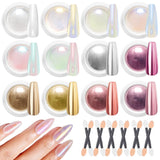 BISHENGYF Polvo de uñas cromado de oro rosaNeue Upgrade Grosse Kapazitä Chrom PulverSuper-Spiegeleffekt Metall Mirror Chrome Powder -Neon Glassy Pearl Effect Glitter Nagelkunst Pulver para salón de bricolaje