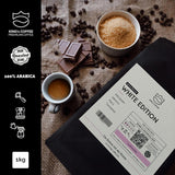 KING'S COFFEE - EDICIÓN BLANCA - mezcla ligera 100% Arábica procedente de Etiopía, México, Perú y Tanzania - tostado en lotes pequeños en Italia - granos de espresso enteros para máquinas portafiltro - 1 kg