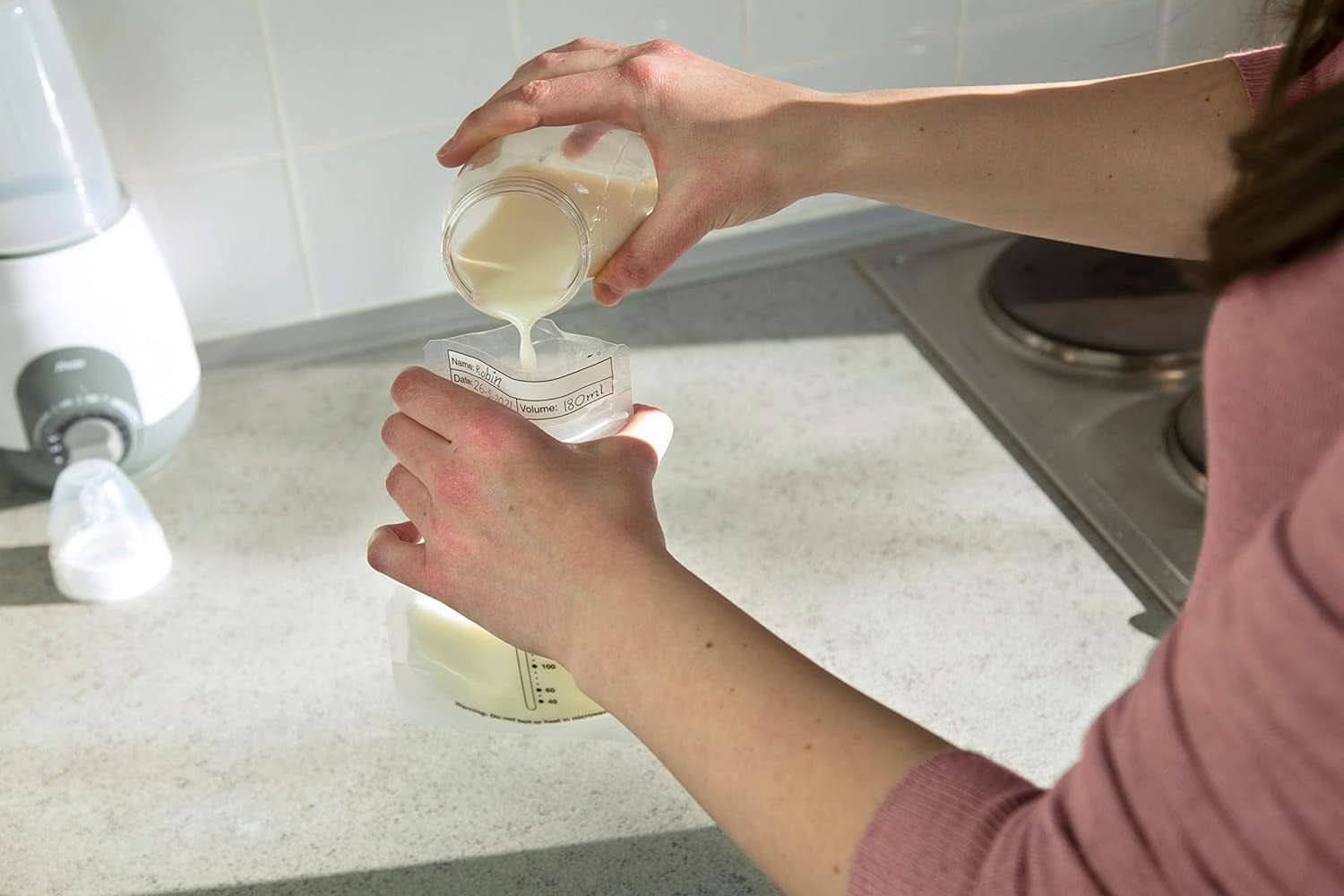 BF100 Bolsa de almacenamiento para leche materna - Bolsa para leche materna - capacidad 220 Ml - 100 piezas - Transparente Alimentación y Accesorios Lactancia Bebe Naty Shop