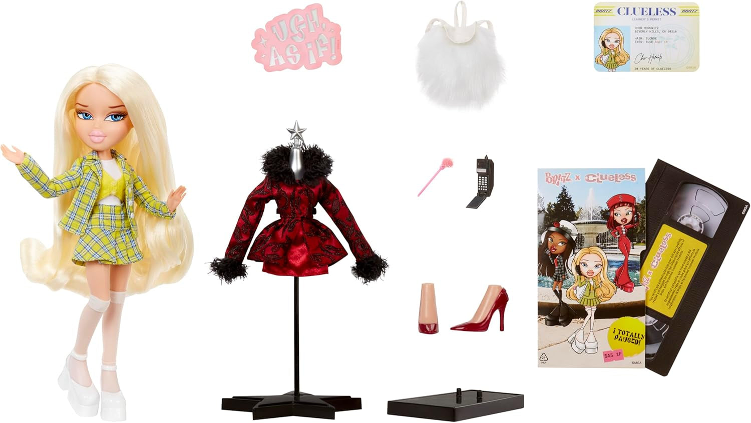Muñeca Bratz Clueless Cher: muñeca de película coleccionable con atuendos y accesorios reales