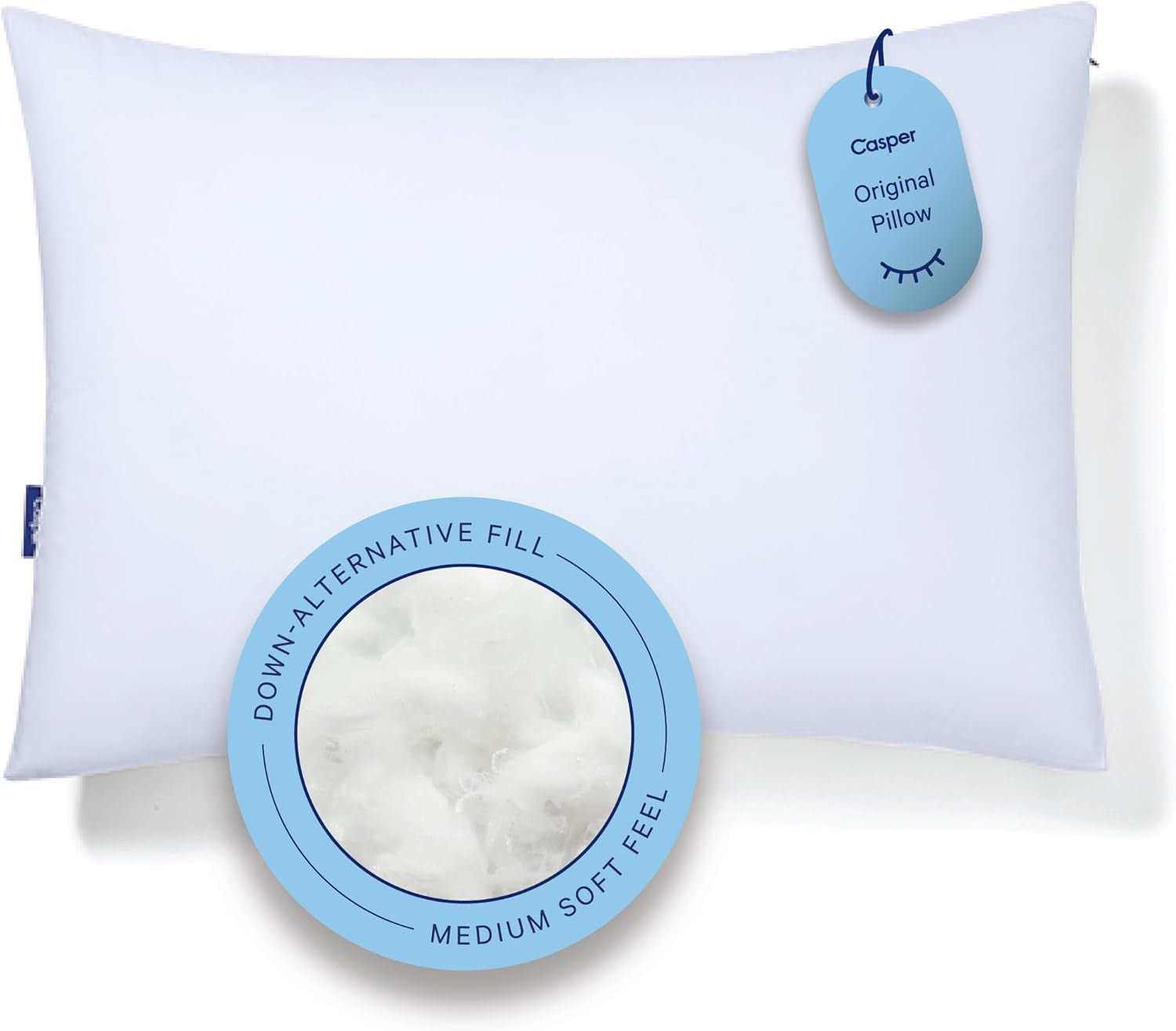 Casper Sleep Almohada para Dormir Original King Size Blanco Naty Shop Almohadas King Size Standard (1 Paquete) Paquete Individual