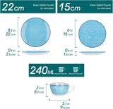Vancasso Juego de café de Porcelana Macaron, 12 Piezas, Servicio de café Colorido para 4-12 Personas, Juego de Tazas, Incluye Tazas de café, platillos y Platos de Postre