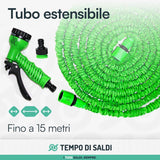 Manguera de jardín extensible de 15 m con 7 funciones para limpieza impermeable