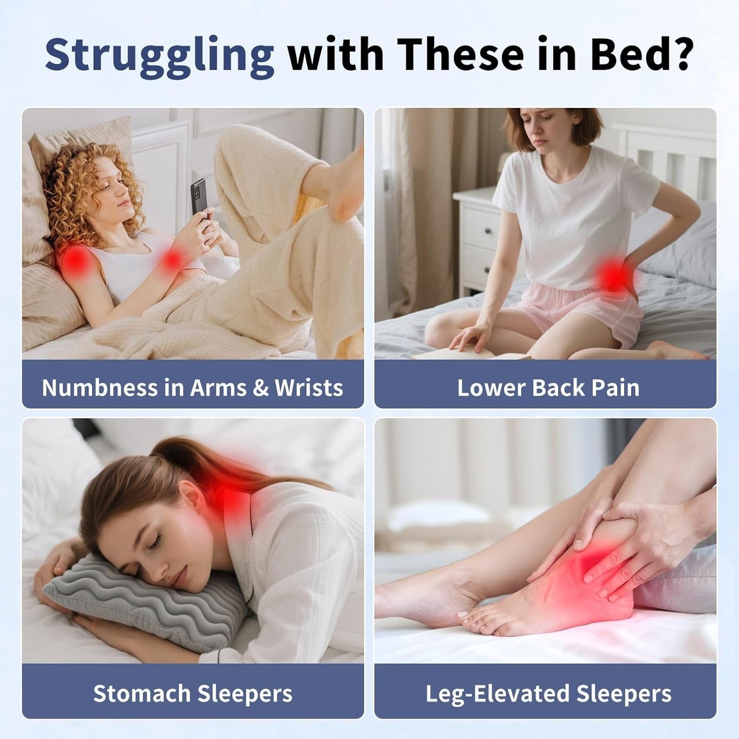 Almohada de lectura: almohada para la espalda, reposacabezas ajustable, almohada de lectura de espuma viscoelástica para cama, almohada ergonómica para la espalda, el cuello y las piernas, almohada de apoyo lumbar