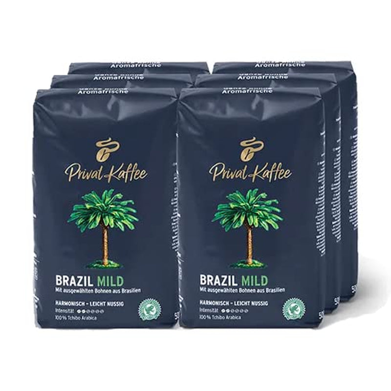 Tchibo - Café Private Brasil, café en grano claro - 6 x 500g