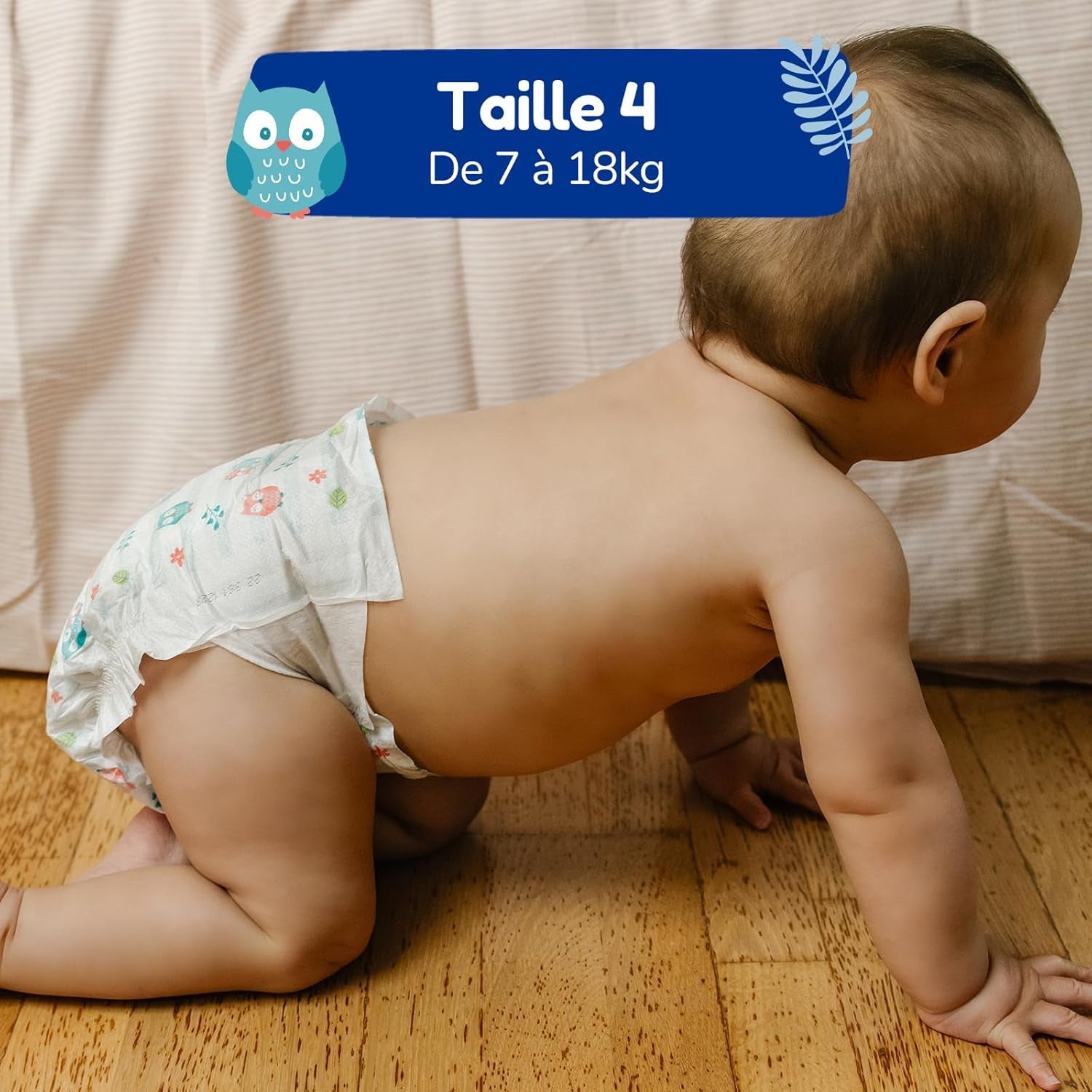 - Pañal talla 4 (7 – 18 kg) – para pieles sensibles – natural y muy absorbente – 12 horas a prueba de fugas – ohne unerwünschte Inhaltsstoffe – fabricado en Francia – 132 pañales