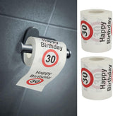 Juego de 4 papeles higiénicos "Feliz 40 cumpleaños" │40 cumpleaños 24 metros 2-telas 180Gr/Qm │ Papel higiénico con motivo de papel higiénico (4 X papel higiénico 40)