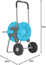 CELLFAST Carro para Manguera de Jardín Carrete de Manguera de 2 Ruedas Carrete de Manguera de Jardín Resistente a la Corrosión Evita Que La Manguera Se Doble 1/2" 45m Aluplus
