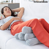 Almohada tubular ergonómica multifuncional de 5 módulos Innovagoods®, plegable, resistente y duradera, diseño en terciopelo, material algodón/Pp, ideal para oficina, hogar, teletrabajo, coche. Naty Shop almohadas estándar