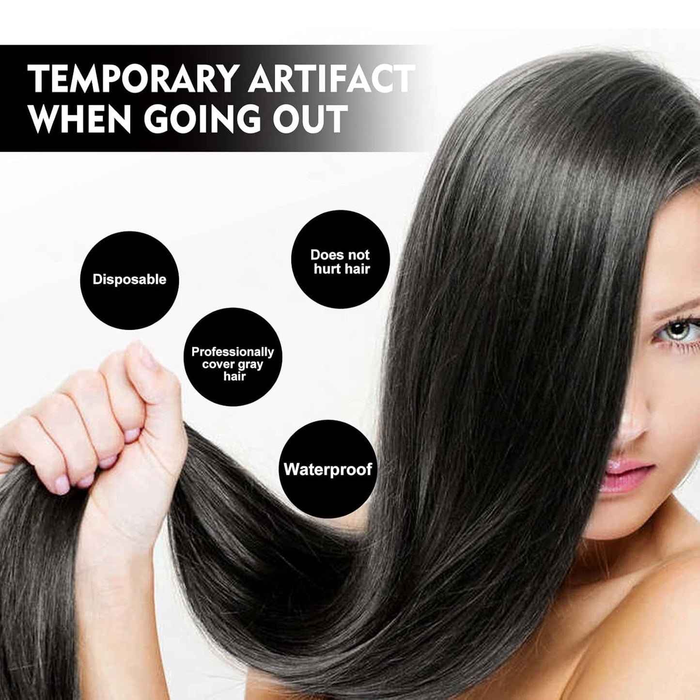 Pluma de tinte para el cabello desechable marrón negro cubierta de raíz gris instantánea Color de cabello crema lápiz en barra cubierta temporal rápida tinte para el cabello blanco Naty Shop