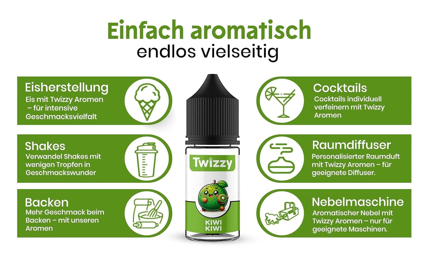 Twizzy Aroma Concentrado Kiwi, 30 ml Aromas Naty Shop