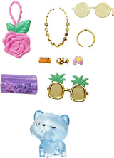 Barbie Extra Fancy, Cabello Largo Y Curvado Rubio Fresa, Traje De Dos Piezas, Gato Azul, Bolso Rosa, Gafas De Sol De Piña, Incluye Muñeca, Adecuada Para Regalo, Hhn14 Naty Shop Muñecas