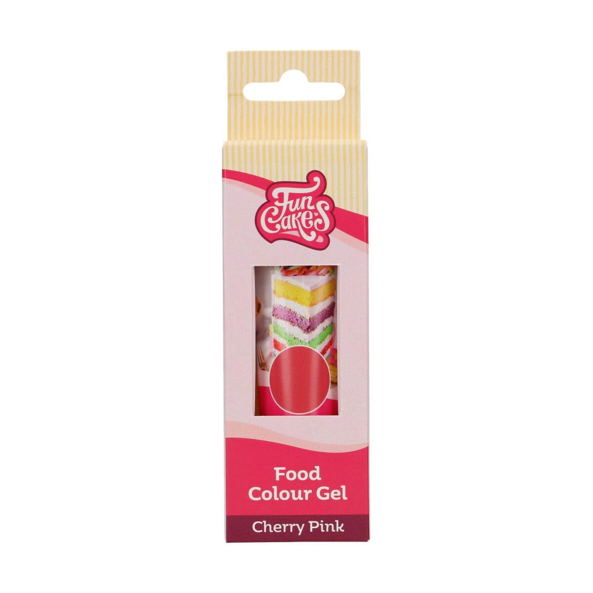 Funcakes Colorante Alimentario en Gel Rosa Cereza: Colorante alimentario altamente concentrado para masa, crema, fondant, mazapán, bollería, fácil dosificación, gotas individuales para crear colores vibrantes, Halal, 30g