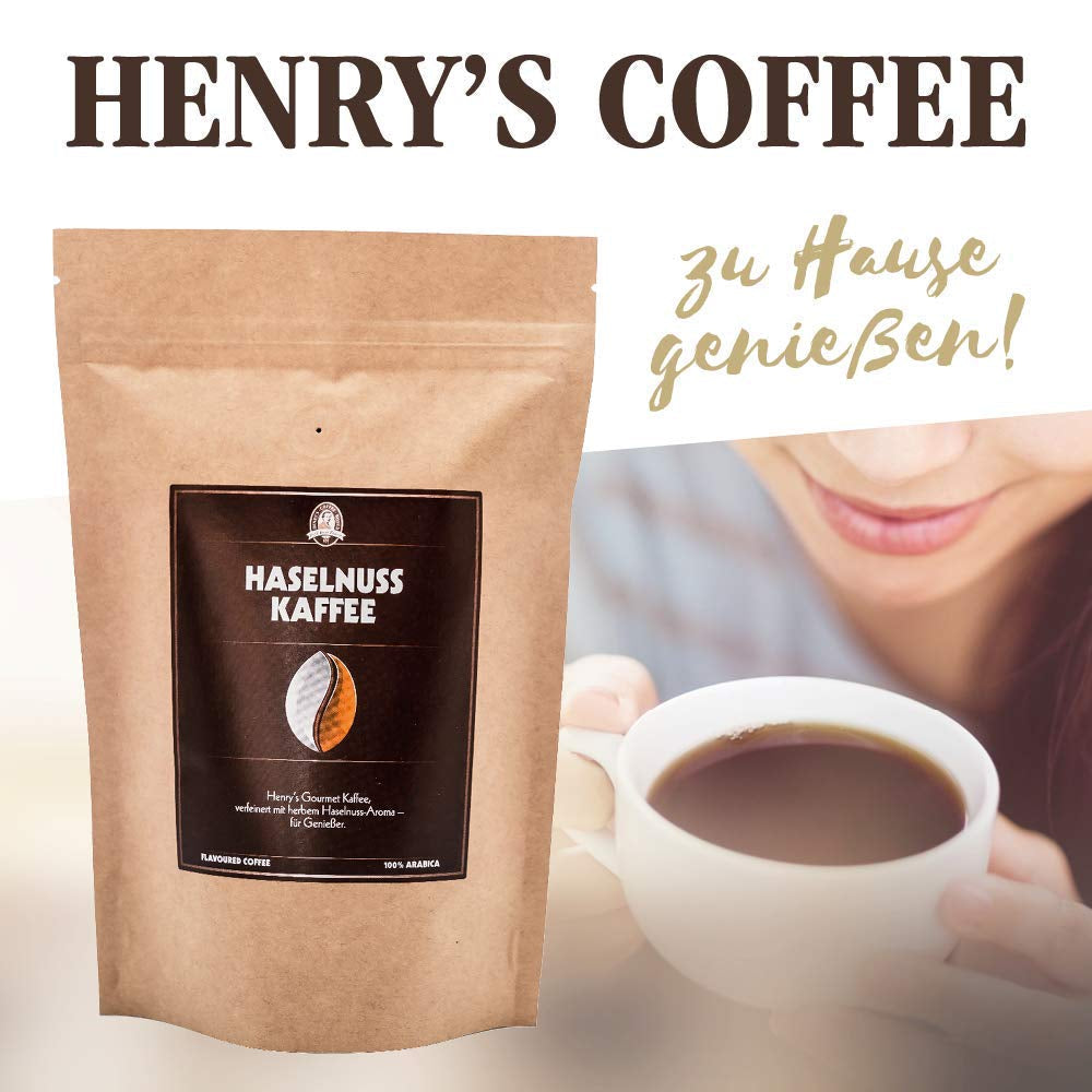 Henry's Hazelnut Coffee 1000g - Café gourmet refinado con los mejores sabores - tostado artesanal - granos de café premium