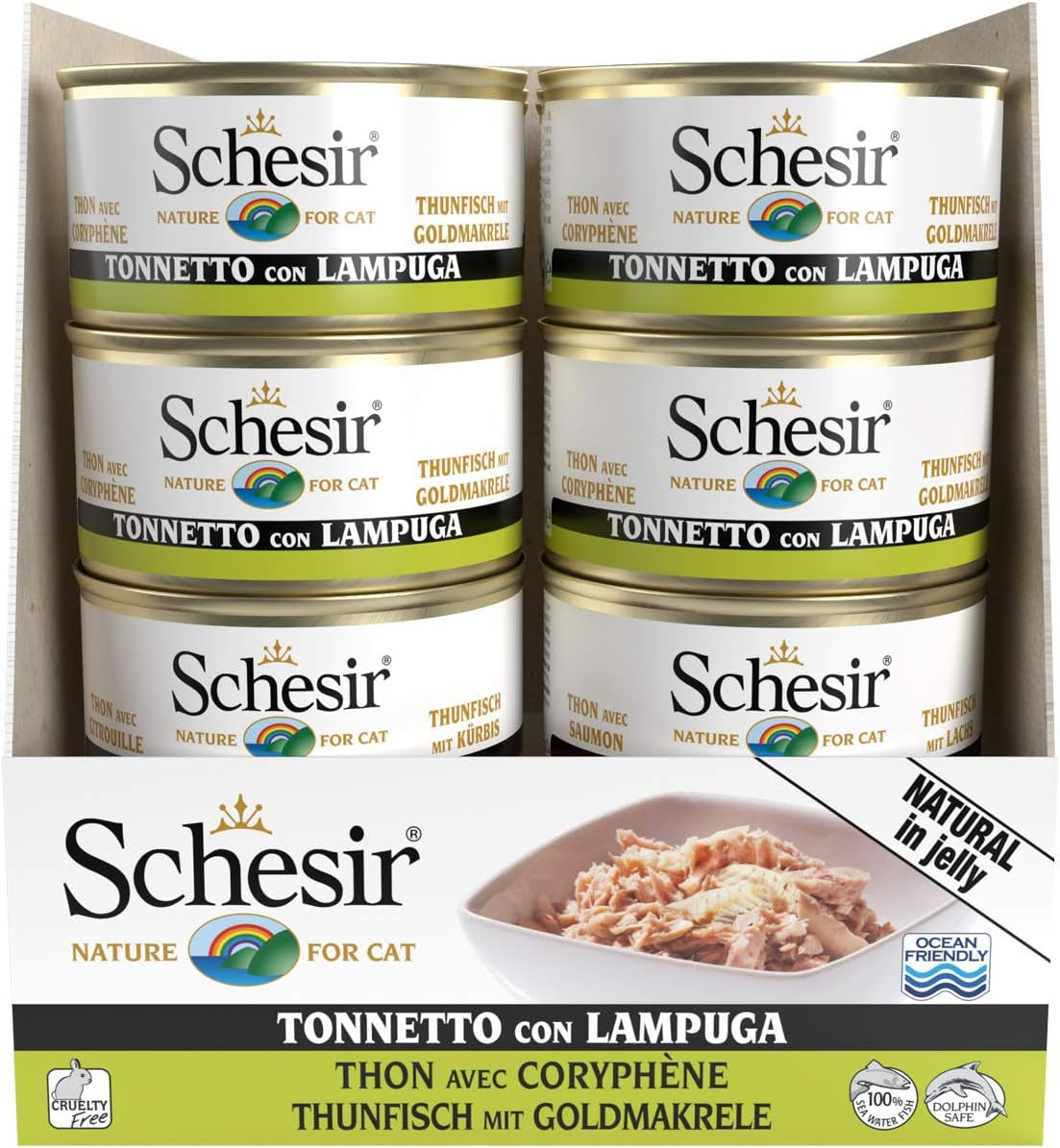Cat Jelly Thunfisch mit Goldmakrele, Katzenfutter nass in Gelee, 24 dosis x 85 g