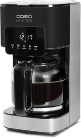 CASO Coffee Taste and Style Cafetera espresso con filtro permanente, 1,5 l, temperatura óptima de preparación 92-96 °C, sistema antigoteo, cabezal de preparación optimizado, acero inoxidable, 12 tazas