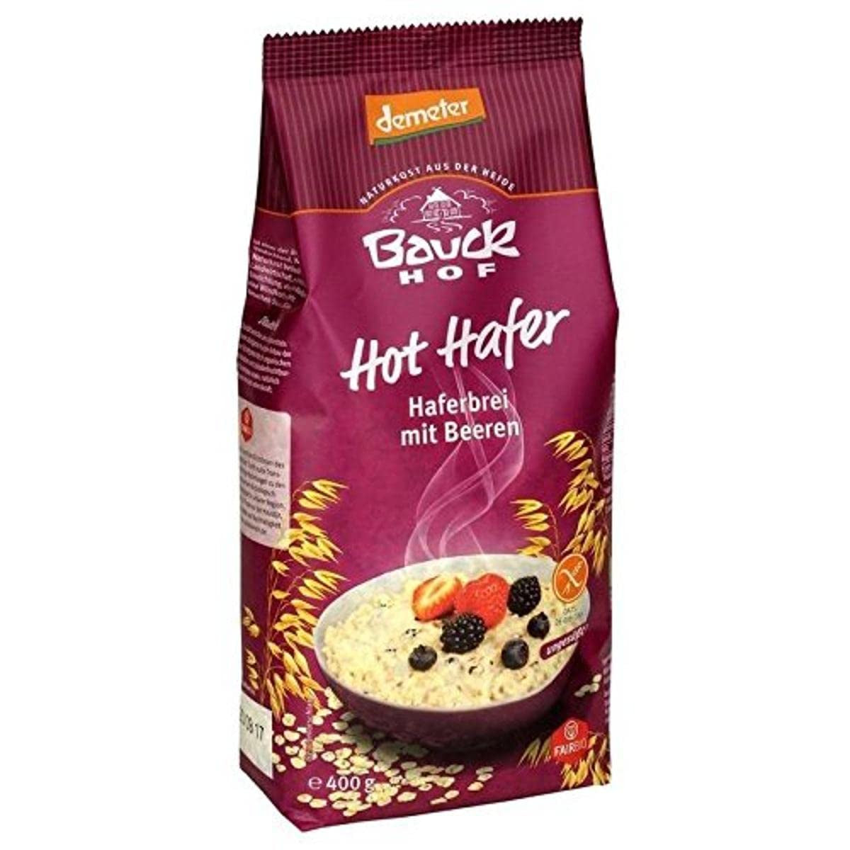 hof Avena caliente orgánica con frutos rojos, 400 g