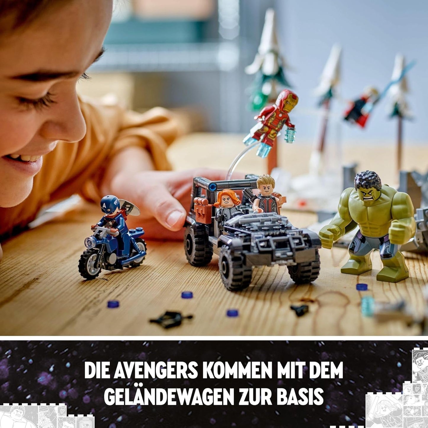 LEGO Marvel Avengers Assemble: Era de Ultrón, set de construcción y juego con 8 minifiguras de superhéroes como Thor, Hulk y Iron Man, juguete de construcción para niños y niñas, set de aventuras 76291 Juegos de construcción Besuche den LEGO-Store