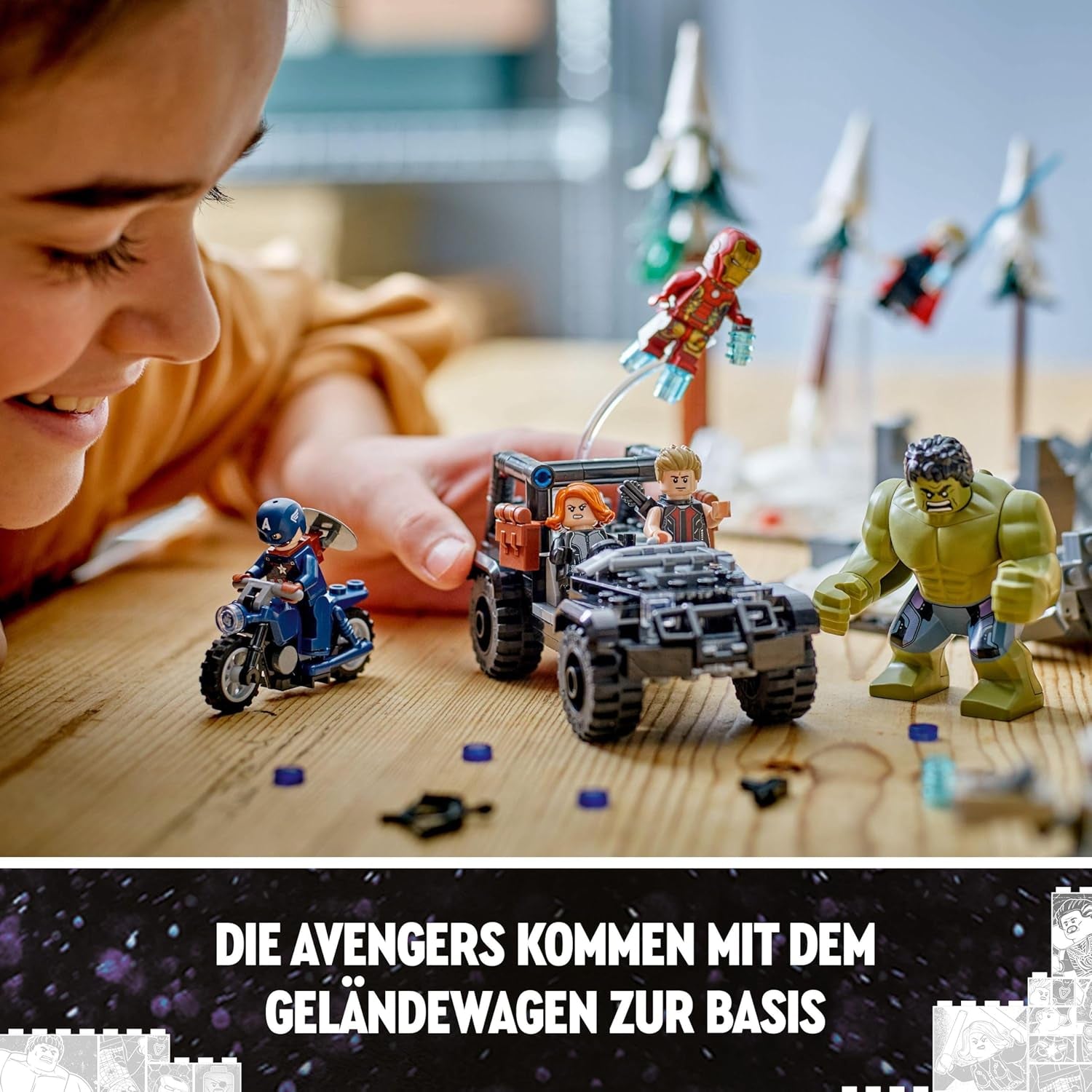 LEGO Marvel Avengers Assemble: Era de Ultrón, set de construcción y juego con 8 minifiguras de superhéroes como Thor, Hulk y Iron Man, juguete de construcción para niños y niñas, set de aventuras 76291 Juegos de construcción Besuche den LEGO-Store