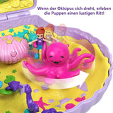 Polly Pocket Caja de almacenamiento Bolsa de conchas marinas con 2 muñecas y 1 submarino Juguete de sirena Polly Pocket a partir de 4 años GNH11