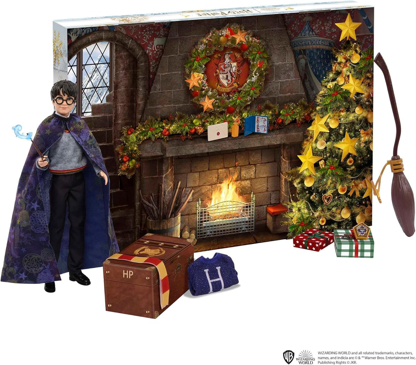 HARRY POTTER Calendario de Adviento de Gryffindor - 24 Historias, Sorpresas Mágicas, Sala Común de Hogwarts, Rostro Realista, Para Fanáticos Mayores de 6 Años, HND80 Naty Shop Dolls