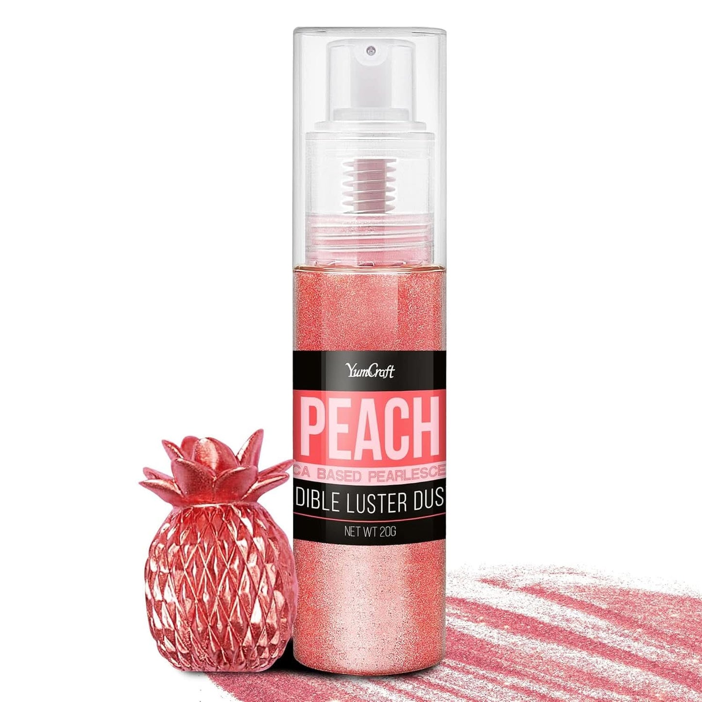 Spray de purpurina comestible, 20 gramos Naty Shop Rojo melocotón