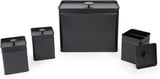 Salter BW12614EU7 Kuro Cajas de Almacenamiento - 4 Recipientes de Cocina Cajas Organizadoras Cuadradas para Pan/Té/Café/Azúcar Fácil de Limpiar Mantiene los Alimentos Frescos Negro Cajas de Almacenamiento de Alimentos Naty Shop