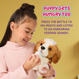 Little Live Pets Mi cachorro realmente real - Parches; Cachorro interactivo; más de 60 sonidos/reacciones; apariencia realista; 1 de 72 variantes; set de juego con bolsa de transporte; pilas incluidas; edades 5+