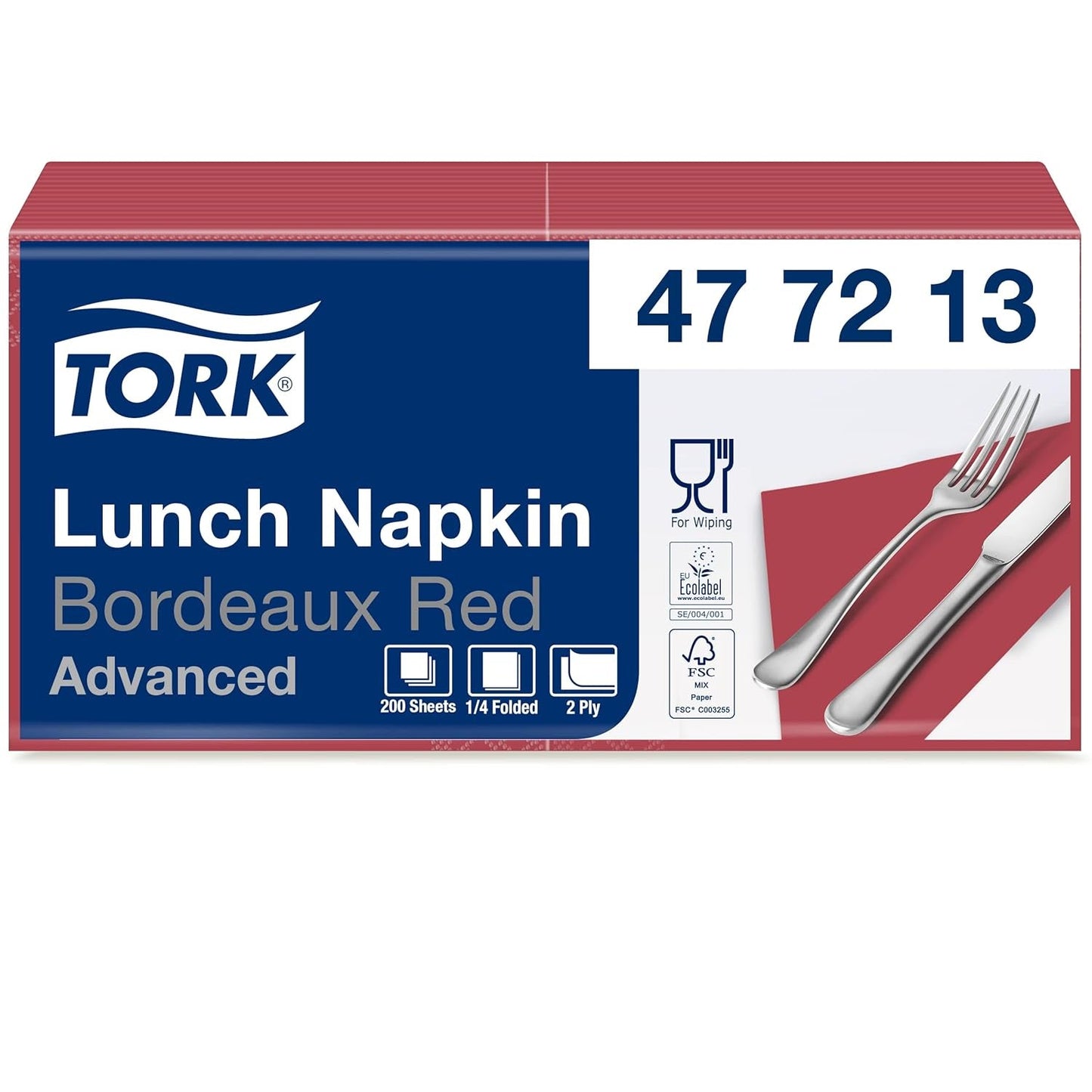 Tork 477840 Servilletas de almuerzo color lima / Servilletas de 2 capas para comidas pequeñas o refrigerios / Calidad avanzada / Servilletas de papel 10 x 200 (2000) / 32,6 x 33 cm (largo x ancho) / Pliegue 1/4