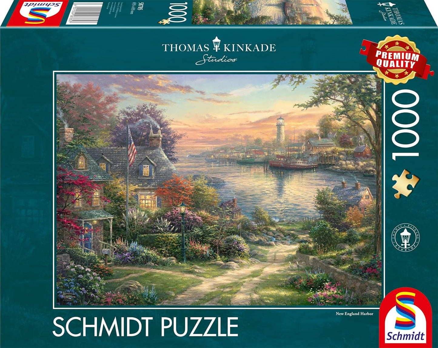 Schmidt Spiele 58785 Thomas Kinkade, Puerto de Nueva Inglaterra, rompecabezas de 1000 piezas, rompecabezas colorido Naty Shop Título predeterminado
